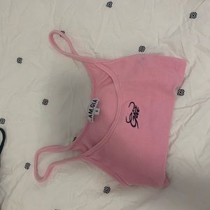 I AM GIA pink cropped top